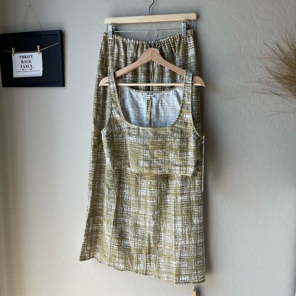 Reformation Olive and White Skirt Set - Picture 2 of 11